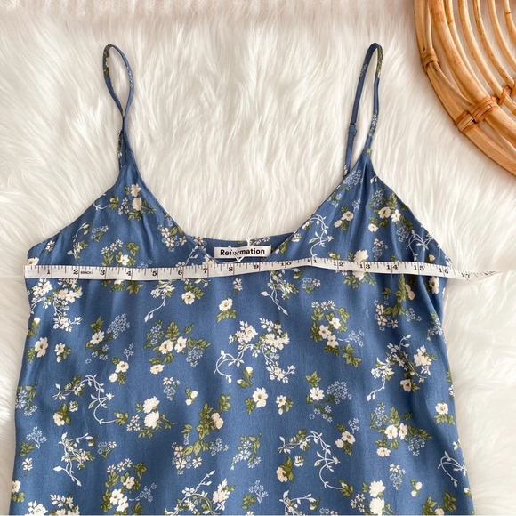 NEW Reformation Ventura Floral Print Mini Dress Avery Blue Multi - Picture 12 of 13